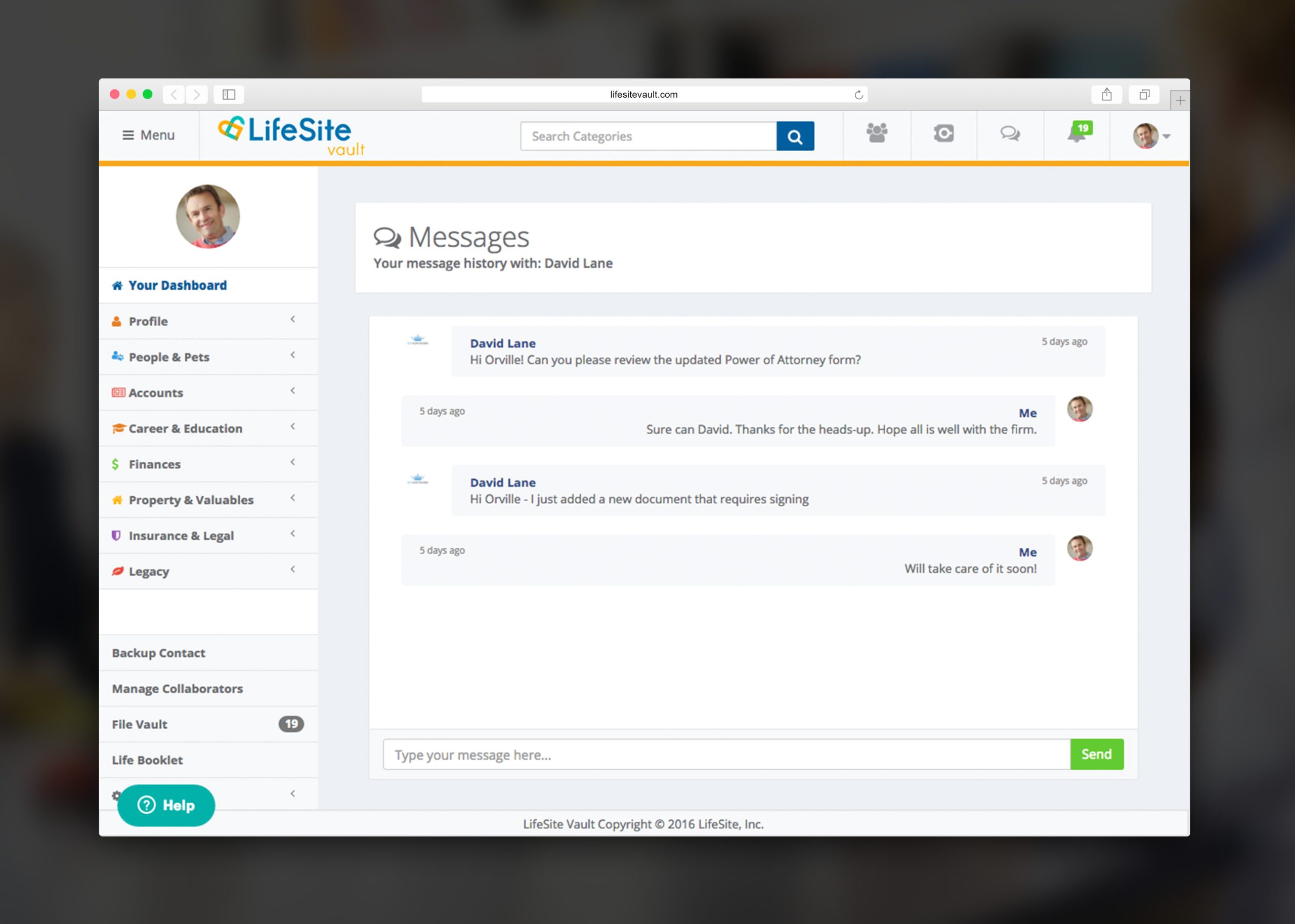 LifeSite Vault 2.3 – Secure Messaging